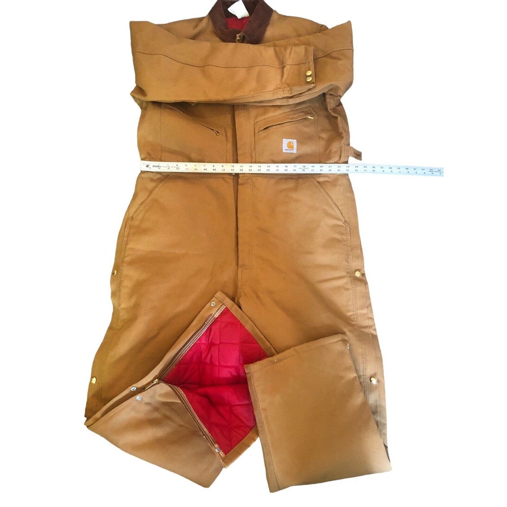 Carhartt NEW Quilt Lined Insulated Duck Coveralls X01 Brown Size 48 Tall NWT